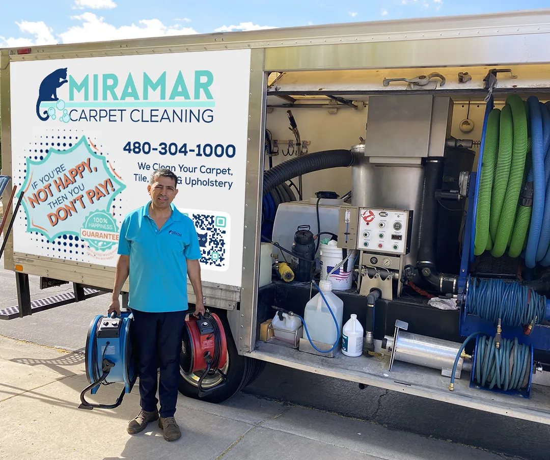 Miramar Carpet Cleaning Truck and Owner, Aaron Del Campo Miramar Carpet Cleaning Truck and Owner, Aaron Del Campo