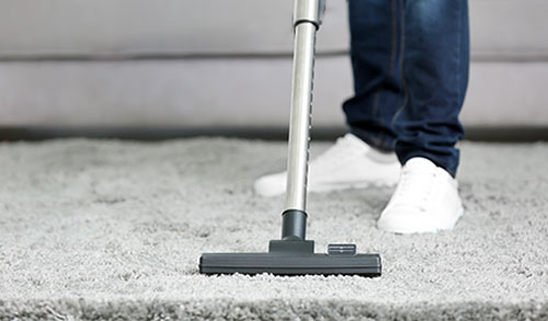 Vacuuming step of the Chandler carpet cleaner 5 step process